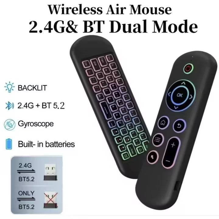 Telecomanda cu Tastatura si Mouse 2 in 1 pentru TV si Dispozitive Inteligente.